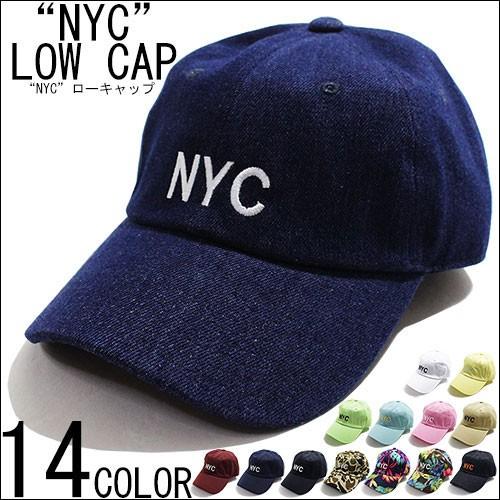 NYC ロゴ ベーシック 無地 ローキャップ ボタニカル カモフラ デニム キャップ LOW CAP...