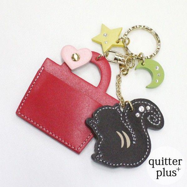 キーホルダー レディース かわいい 名入れ無料 リス 日本製 レザー 本革 ギフト りす 可愛い 通...