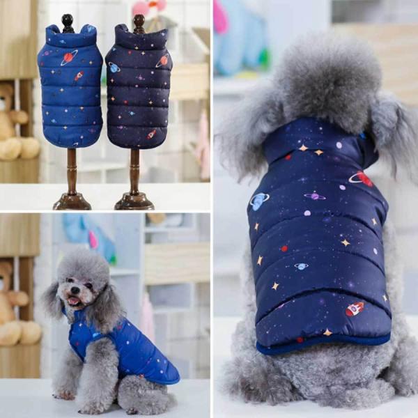 【在庫一掃SALE】犬服 ベストダウン スペース 宇宙 カワイイ ネコ 秋 冬 抜け毛防止 かわいい...