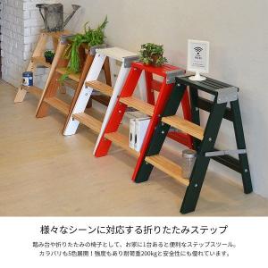 踏み台 折りたたみ 木製 スチール スリム 椅...の詳細画像1
