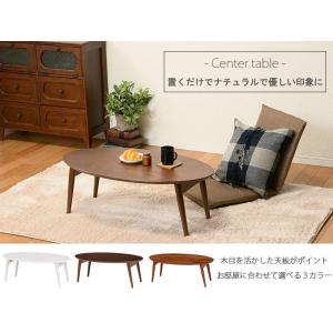 ローテーブル 折りたたみ 木製 軽い 楕円 一...の詳細画像1