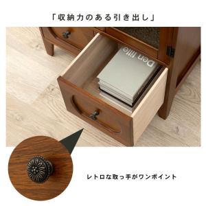 キャビネット 完成品 木製 収納 ガラス リビ...の詳細画像5