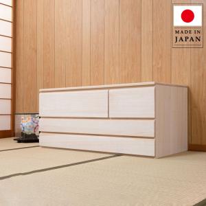 桐タンス タンス 着物収納 日本製 完成品 着物 3段 本物 国産 モダン 洋風 収納 桐 チェスト 大容量 天板 和風 木製 洋服 天然木 ワイド ロータイプ おしゃれ｜quoli