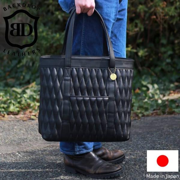 ダイヤトートバッグ BACKDROP Leathers DIA TOTEBAG 本革 バイカー メン...