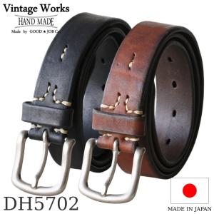 ヴィンテージワークス ベルト DH5702 5ホール Vintage Works Leather belt 5Hole メンズ アメカジ 極厚 本革ベルト 日本製 プレゼント｜quriousweb