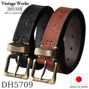 ヴィンテージワークス ベルト DH5709 5ホール Vintage Works Leather belt 5Hole メンズ アメカジ 極厚 本革ベルト 日本製 プレゼント｜quriousweb