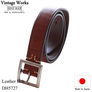 ヴィンテージワークス ベルト DH5727 7ホール ブロンズ Vintage Works Leather belt メンズ アメカジ 極厚 本革ベルト 日本製 プレゼント｜quriousweb