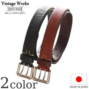 ヴィンテージワークス ベルト DH5728 7ホール ブロンズ Vintage Works Leather belt メンズ アメカジ 極厚 本革ベルト 日本製 プレゼント