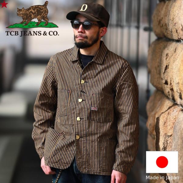 TCBジーンズ キャットハート チョアコート タビーキャットストライプ TCB jeans Cath...