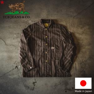 TCBジーンズ キャットハート チョアコート ブラウンウォバッシュ TCB jeans Cathartt Chore Coat Brown Paw Stripe カバーオール デニム ワークウェア