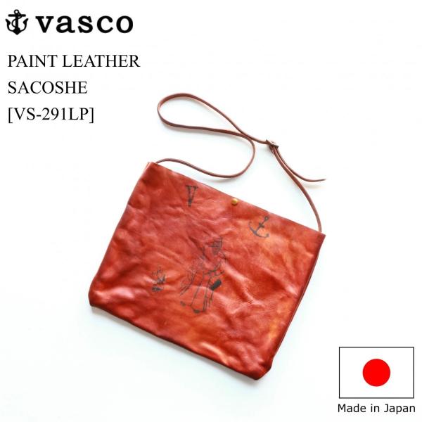 vasco プリントレザーサコッシュ SAILOR CAMEL ヴァスコ PAINT LEATHER...