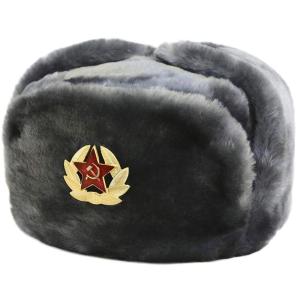 帽子 ロシア製 ソビエト軍 空軍 ファー ミリタリー ウシャンカ *GR* Lサイズ