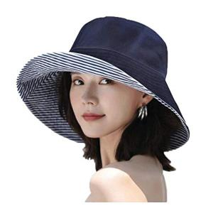 HIEI UVカット 帽子 ハット レディース 日よけ帽子 紫外線対策 2way 両面使えるワイヤーを加える 日焼け防止 熱中症予防 折りた｜quvmall2