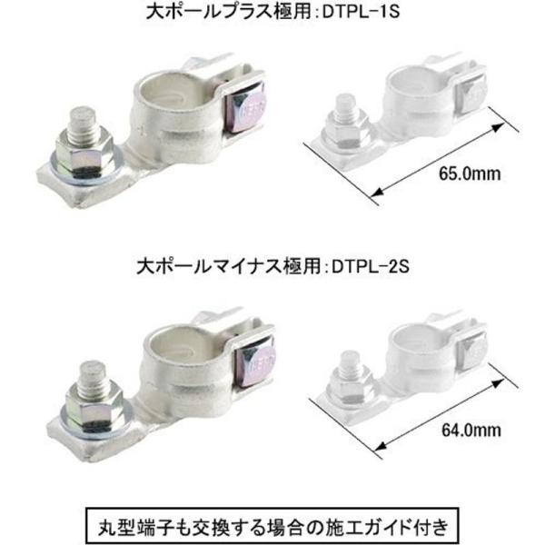 国産板タイプバッテリーターミナル・大ポール プラス/マイナス1組（端子、交換用、ヒーロー電機製）施工...