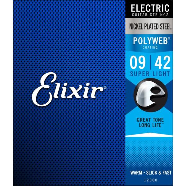 Elixir エリクサー エレキギター弦 POLYWEB Super Light .009-.042...