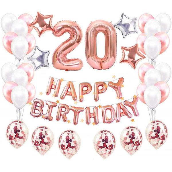 20歳 数字誕生日風船 飾り 80CM「20」数字バルーン 組み合わせ 「HAPPY BIRTHDA...