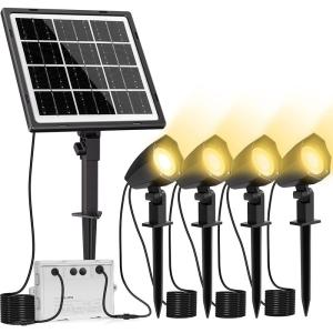 CLY ソーラーライト 屋外 ガーデンライト ソーラー LED スポットライト 分離式 明るい3色切替・2段階調光 5000mAh大容量 I｜quvmall2