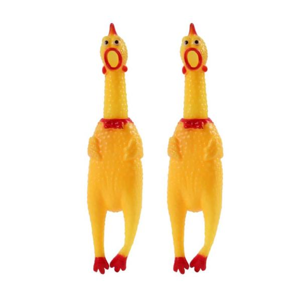 ２個セット チキン おもしろ にわとり 鶏 おもちゃ どっきりグッズ びっくりチキン 叫ぶニワトリ ...