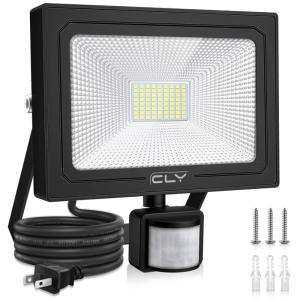 CLY センサーライト 屋外 人感センサーライト LED投光器 60W 昼白色 6000LM 6500K フラッドライト 超高輝度 IP66｜quvmall2