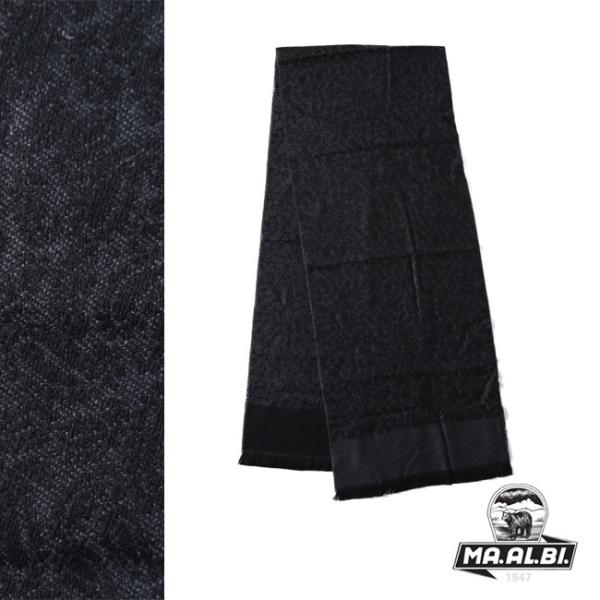 大きいサイズ ストール メンズ マフラー MA.AL.BI.(マルビ) ペイズリー柄 カジュアル 黒...