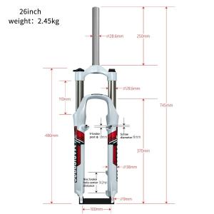 26 インチ MTB フロントサスペンション ...の詳細画像1