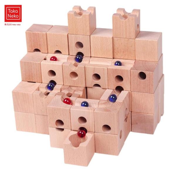 【木製知育ブロック】3D迷路ビルディングセット 大きい積み木 幼児?小学生向け 創造力＆論理思考を育...