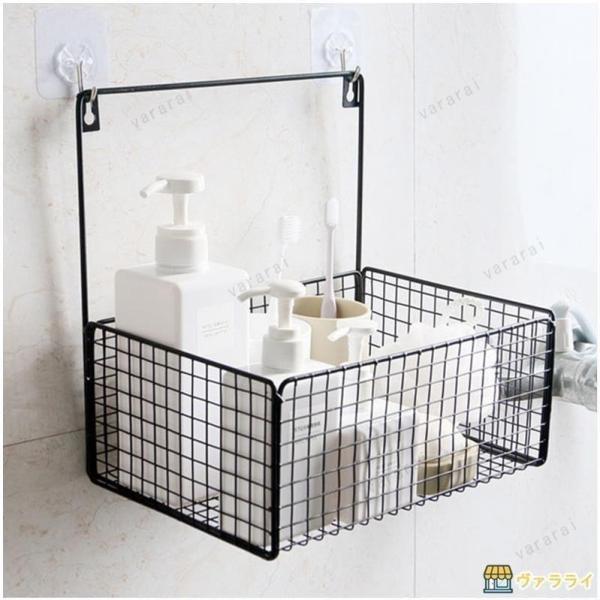 浴室収納ラック キッチン用 浴室穴あけ要らない 粘着 たらい掛け 多機能貼り付き式収納台 防水防潮洗...