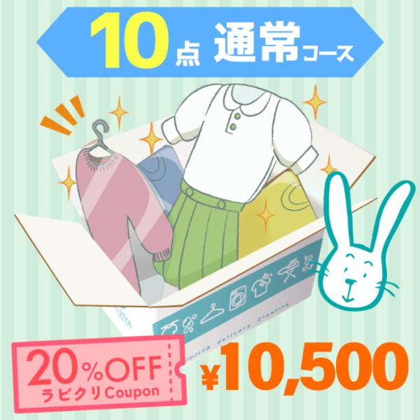 クリーニング　宅配　詰め放題　保管なし最速便コース　10点パック