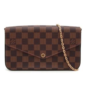 ルイヴィトン ポシエット ダミエ ポシェット・フェリシー N63032 エベヌ ブラウン LOUIS VUITTON イタリア製 ブランドバッグ レディース 中古 良品｜r-deco-online