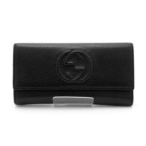 グッチ 長財布 インターロッキングG ソーホー ロングウォレット 598206 ブラック GUCCI イタリア製 ブランド財布 中古 美品｜r-deco-online