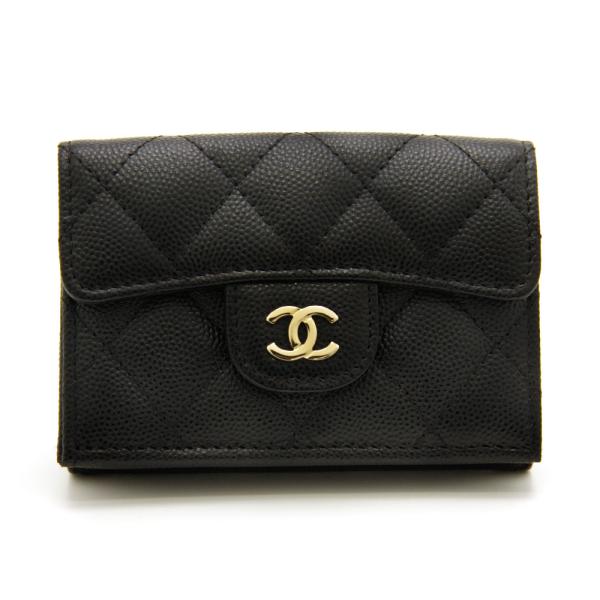 CHANEL シャネル 三つ折り財布 クラシック スモール フラップ ウォレット AP0230 ブラ...