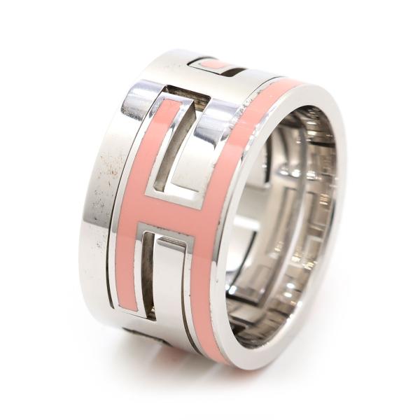 HERMES エルメス 指輪 Ag925 ムーブアッシュ ピンク シルバー リング 49 9号 アク...