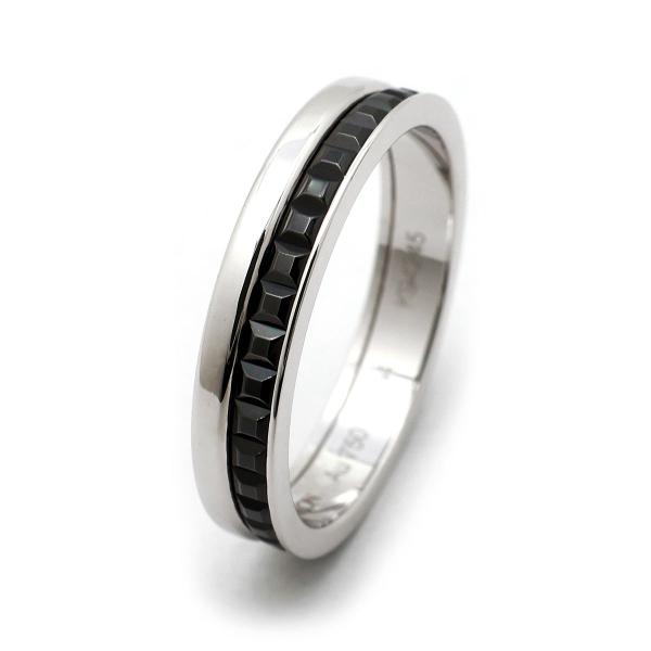 BOUCHERON ブシュロン 指輪 新品仕上げ済 K18WG キャトル ブラック リング ハーフ ...
