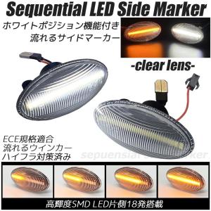 LED シーケンシャル サイドマーカー クリアレンズ ポジション付き 流れるウインカー ハイフラ防止抵抗内蔵 ウィンカー フェンダーマーカー SUZUKI スズキ車汎用