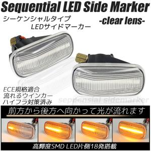 LED シーケンシャル サイドマーカー クリアレンズ 流れるウインカー ハイフラ防止抵抗内蔵 流れるウィンカー フェンダーマーカー HONDA ホンダ｜r-field