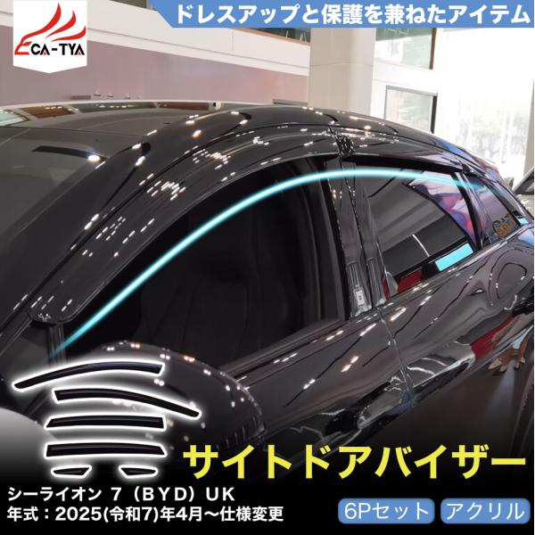 LO020 シーライオン ７（ＢＹＤ）専用 ドアバイザー サイドバイザー 専用設計 雨よけ 日除け ...