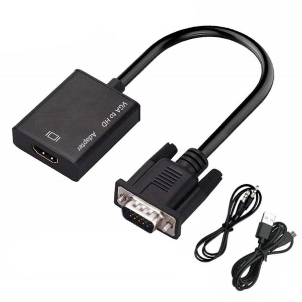 オーディオ付きVGA→HDMI変換ケーブル VGA入力 HDMI出力 USB電源付き VGAオス H...