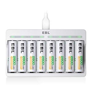 EBL 単3 充電池充電器セット 8スロット充電器+単三電池（2800mAh*8）セット ニッ｜r-k-shop