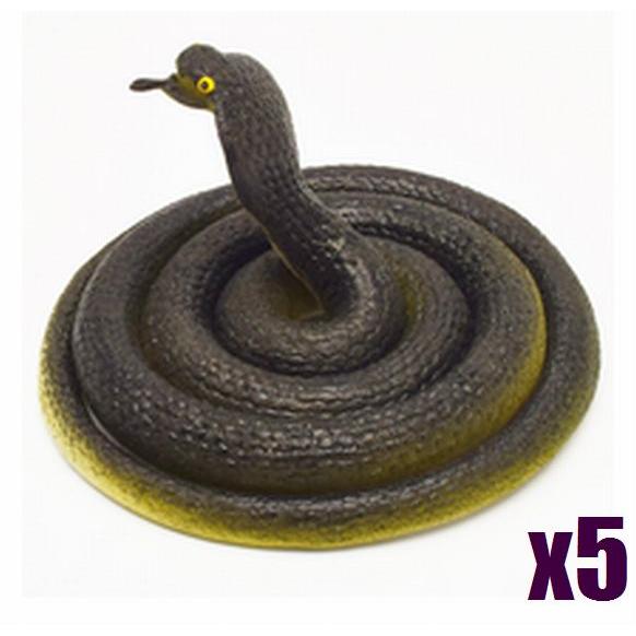 へび ゴム製 80cm x5匹 いたずらグッズ へび 蛇 ヘビ おもちゃ 鳥対策 猿対策 黒青眼鏡