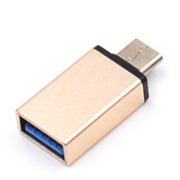 USB-Type-c 変換アダプター ゴールド (Z93)