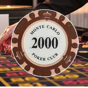 ポーカーゲーム ポーカーチップ (数字表記2000) 1枚 モンテカルロ ポーカー チ ップ カジノゲーム T18｜r-kaden