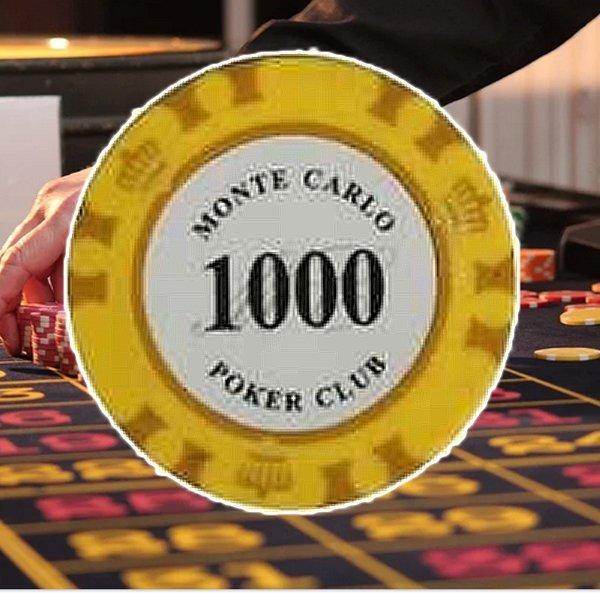 ポーカーゲーム ポーカーチップ (数字表記1000) 1枚 モンテカルロ ポーカー チ ップ カジノ...
