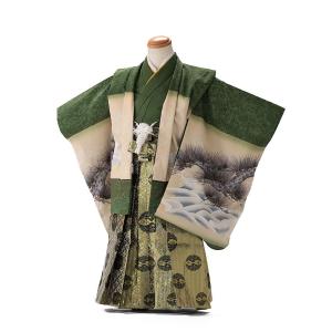七五三レンタル 3歳 男の子 袴 着物 緑系 IAO3012
