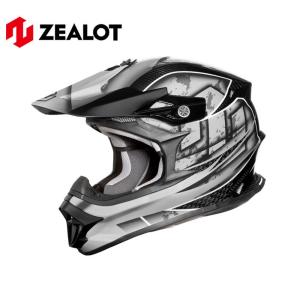 ZEALOT MadJumper2 マッドジャンパー2 CARBON HYBRID STD GRAPHIC GRAY オフロードヘルメット 軽量 MJC0012｜ロク