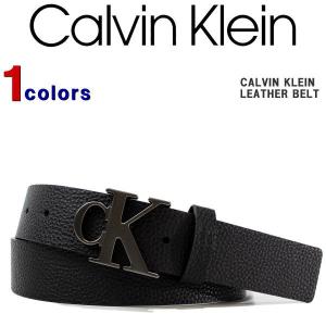 Calvin Klein Jeans カルバンクライン ジーンズ メンズ レザーベルト CKロゴ バックル レザー ベルト 11KJ020003-BLK｜r-one