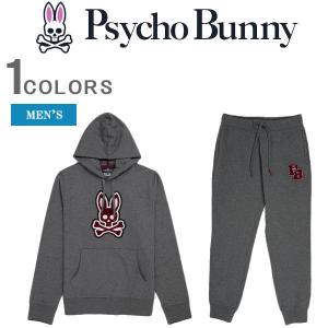 Psycho Bunny メンズ スウェット 上下セットアップ バニー グラフィック ロゴ刺繍 プリント ジップ アップ パーカー ジョガー パンツ B6H849U1FT-B6P850U1FT｜r-one