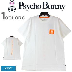 Psycho Bunny サイコバニー メンズ 半袖 Uネック Tシャツ 半袖 バニー グラフィック ロゴプリント 高級ピマコットン ロゴ刺繍 Tシャツ B6U670X1PC-100｜r-one