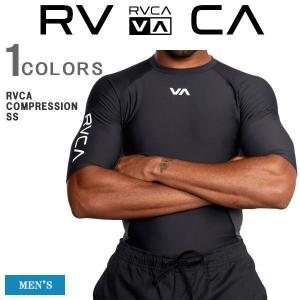 RVCA ルーカ 半袖Tシャツ メンズ コンプレッションTシャツ スポーツシャツ VA ジムウェア トレーニングウェア スポーツウェア サーフィン AVYKT00122-BLK｜r-one