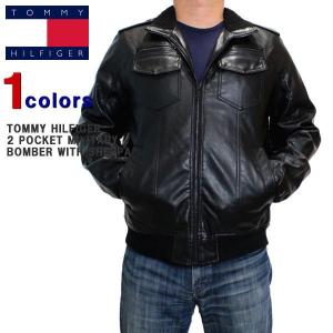 トミー ジャケット　TOMMY HILFIGER (トミーヒルフィガー)　メンズ ジャケット　フェイクレザー ミリタリー ボンバー ライダース ジャケット　158AU284｜r-one