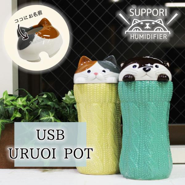 加湿器 名入れ 超音波 usb 超音波式 卓上 大容量 コンパクト 寝室 小型 猫 カワウソ 誕生日...